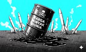 Karikatur Kenaikan Minyak Dunia Akibat Perang