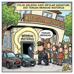 Karikatur Penggeledahan Cafe D'Clane